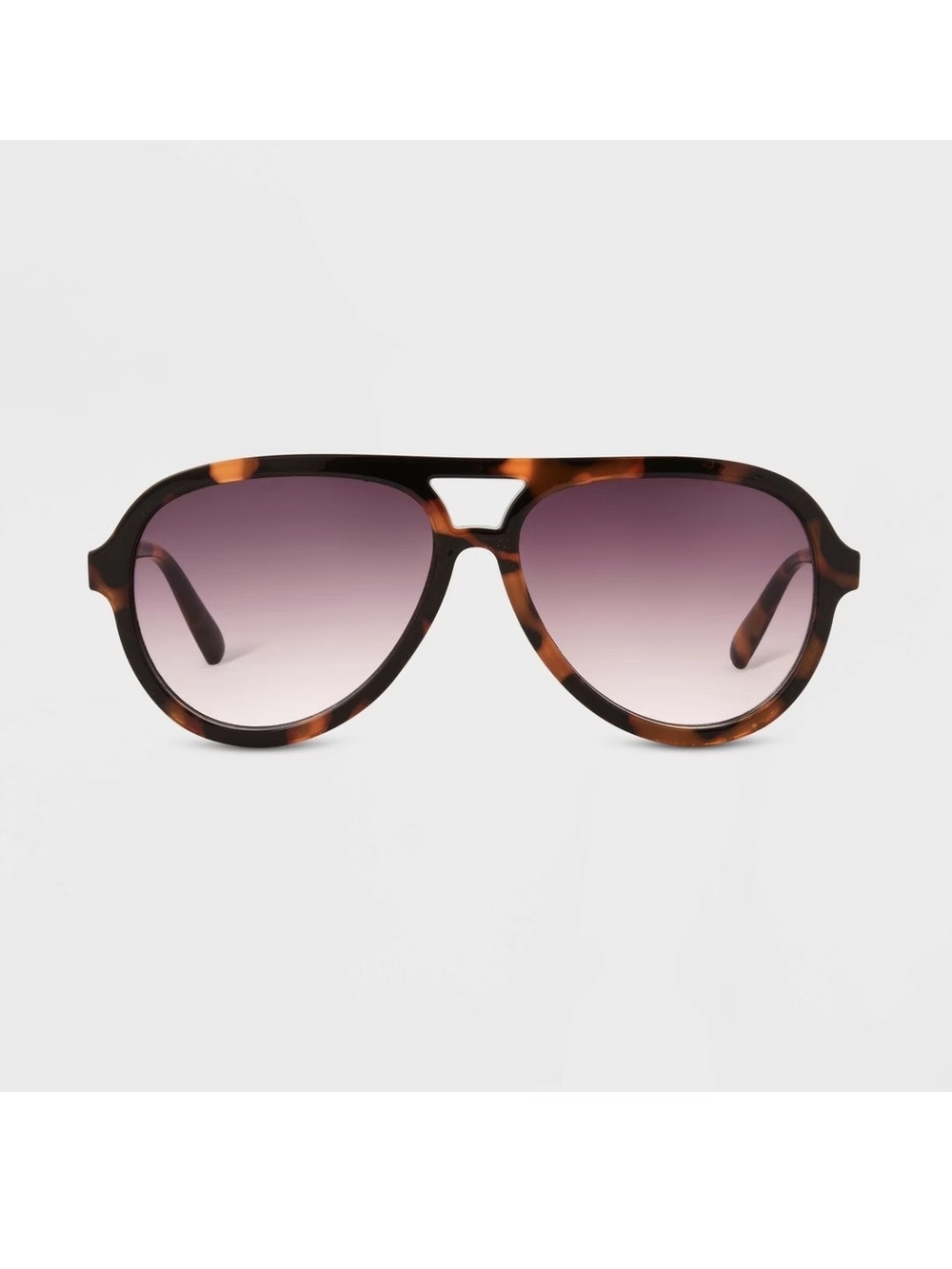 Universal Thread Tortoiseshell Aviator Sunglasses with Purple Gradient Lenses